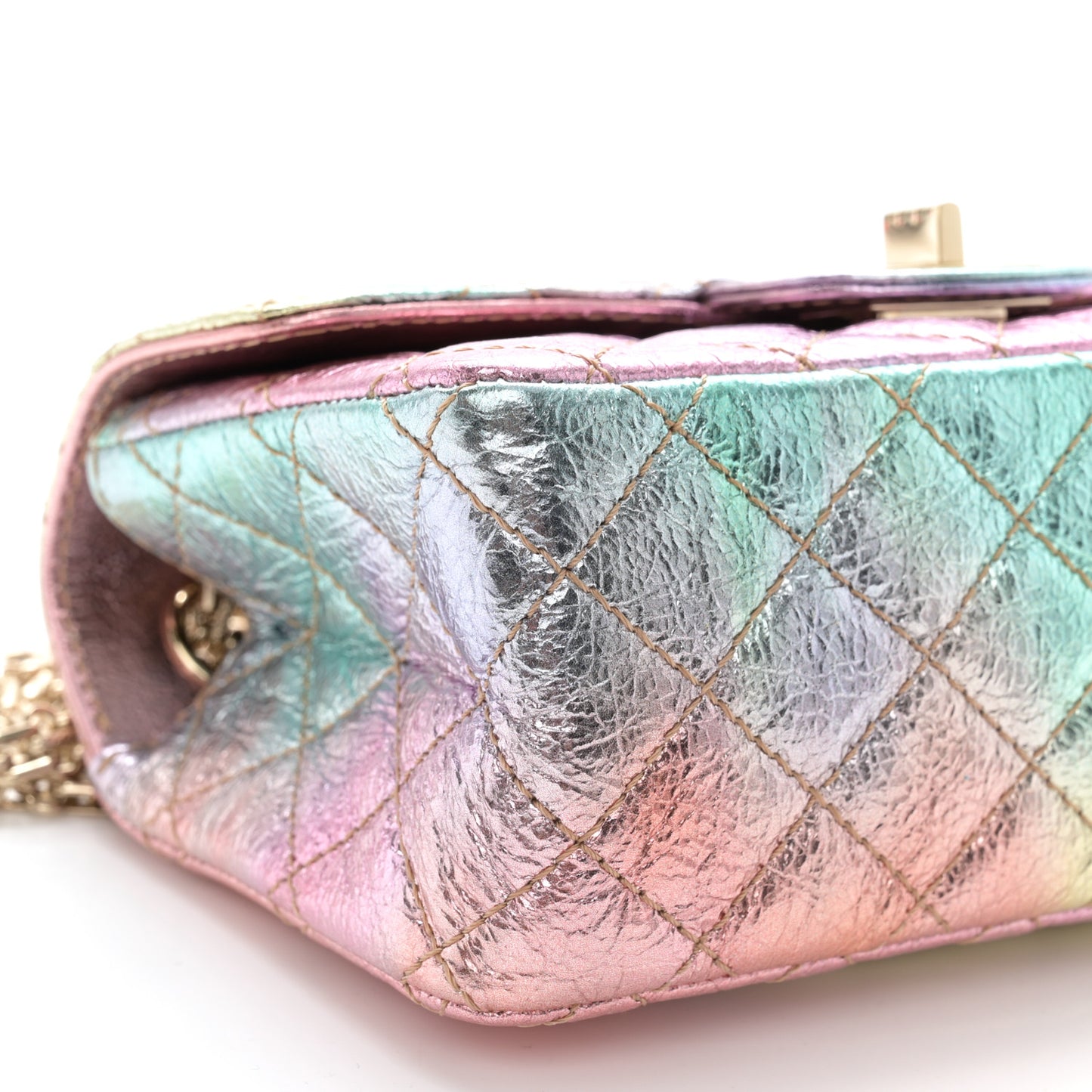 Metallic Goatskin Quilted Mini 2.55 Reissue Flap Multicolor