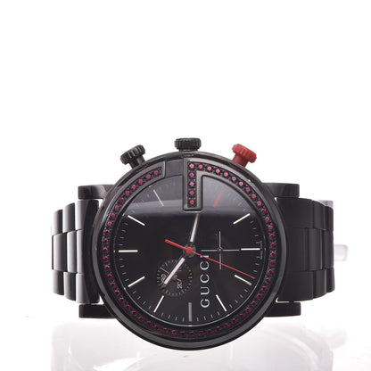 Gucci Stainless Steel Red Topaz 44mm G-Chrono Quartz Watch Black 3 of 6