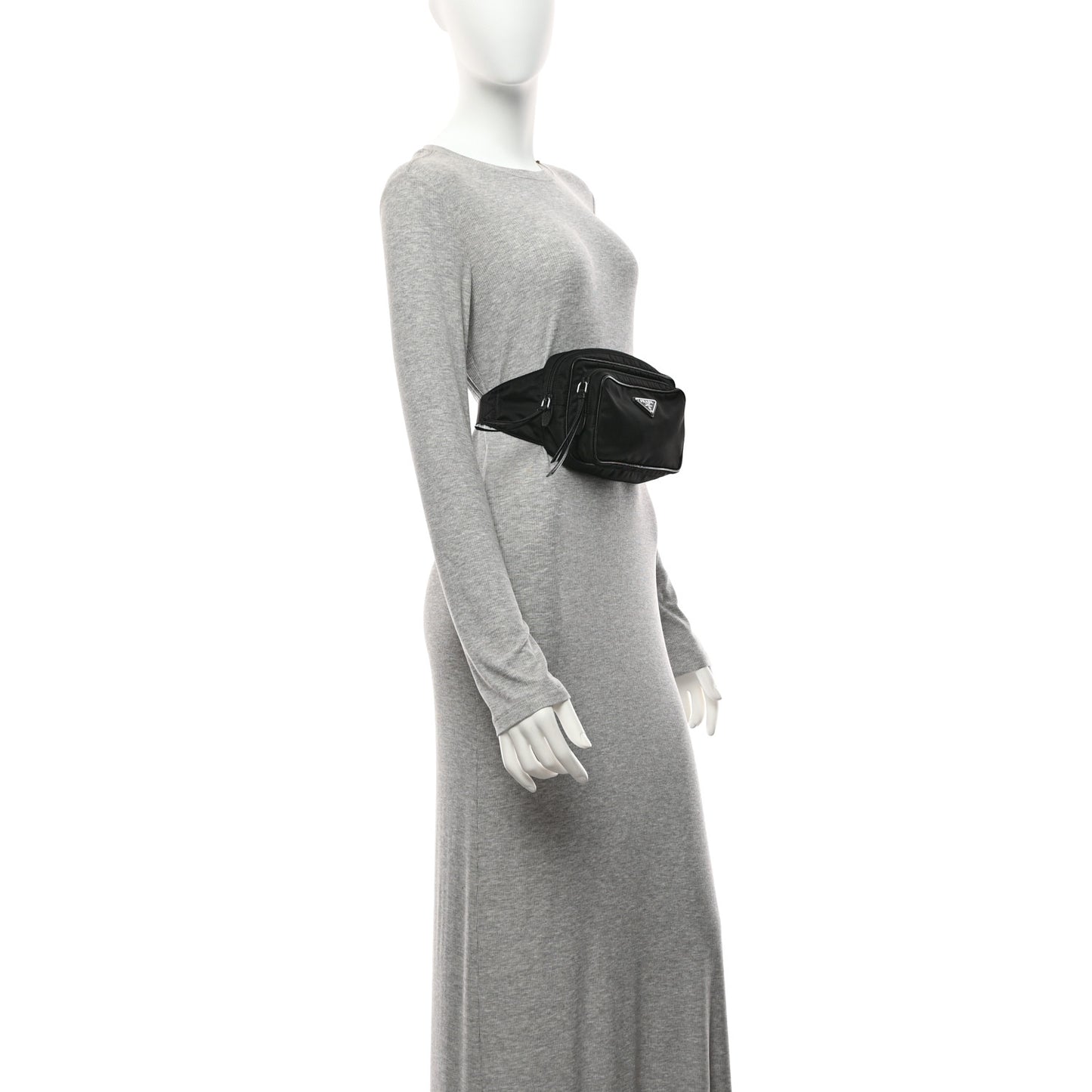 Re-Nylon Saffiano Belt Bag L Black