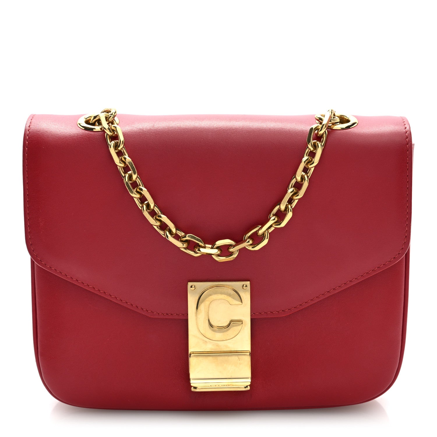 Celine Shiny Calfskin Small C Bag Red 1 of 9