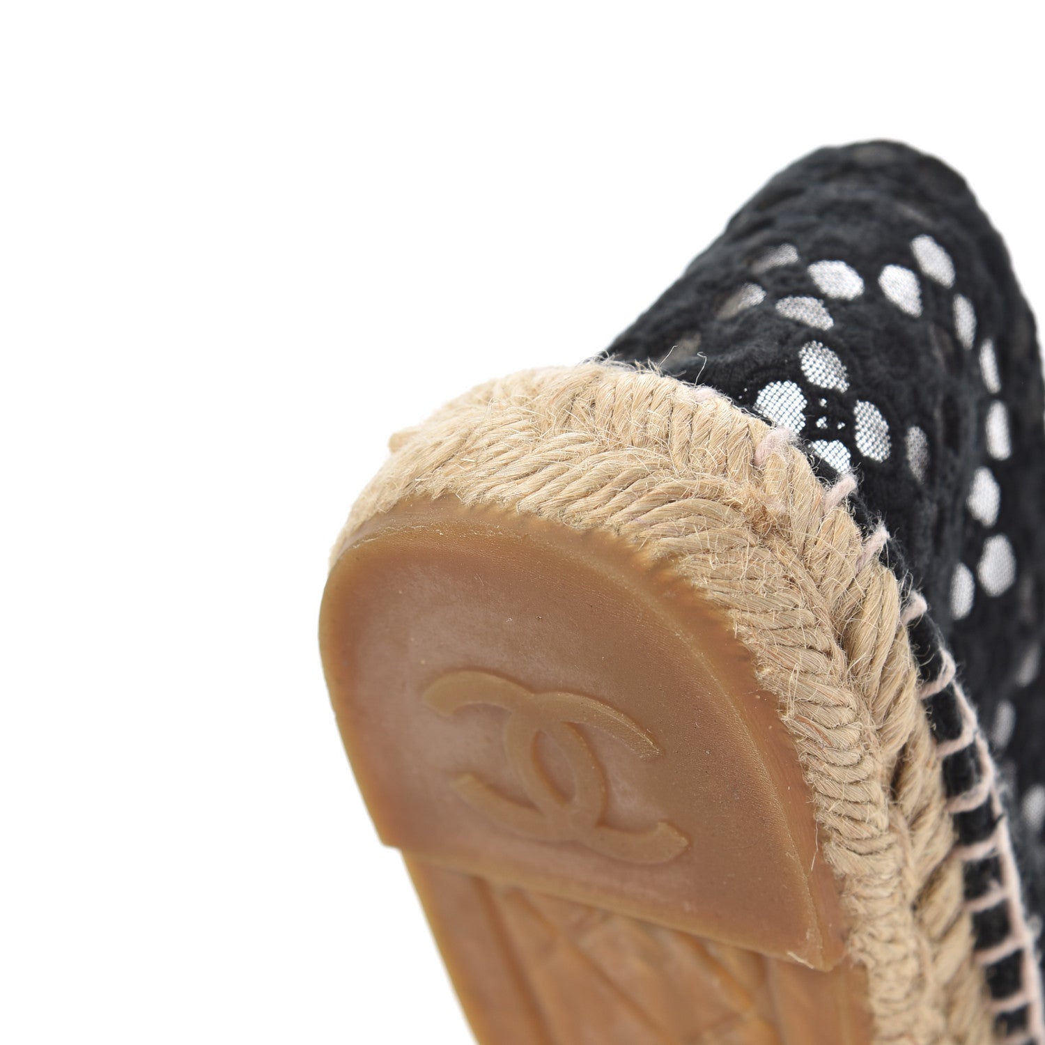 Chanel Lace Patent CC Espadrilles 38 Black 14 of 21