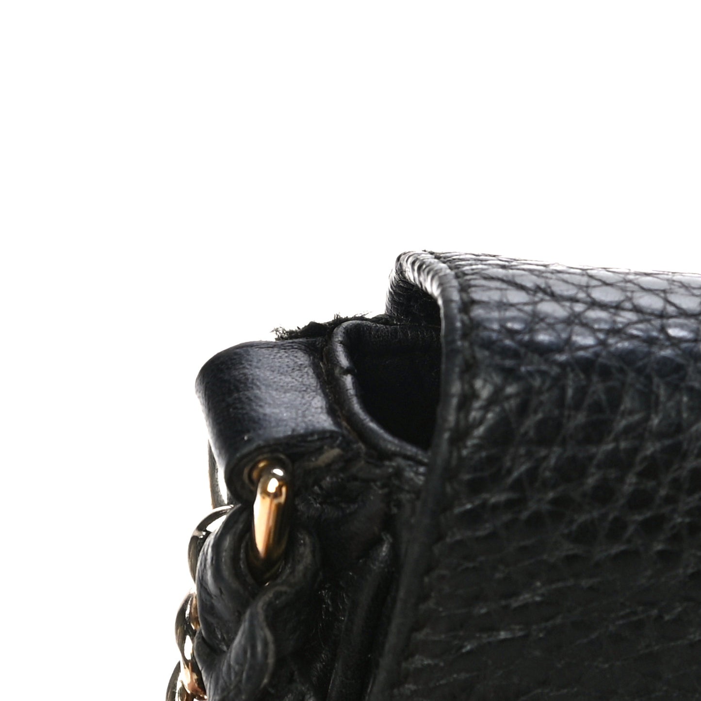 Pebbled Calfskin Medium Soho Flap Crossbody Black