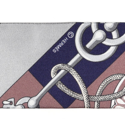 Hermes Silk Cliquetis Twilly Marine White Marron 3 of 4