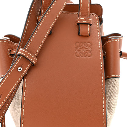 Loewe Calfskin Canvas Mini Hammock Shoulder Bag Natural Tan 8 of 10