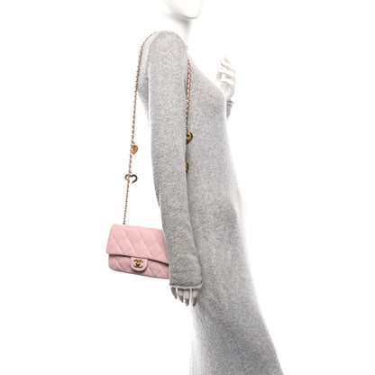 Chanel Lambskin Quilted Mini Heart Charms Flap Light Pink 2 of 10