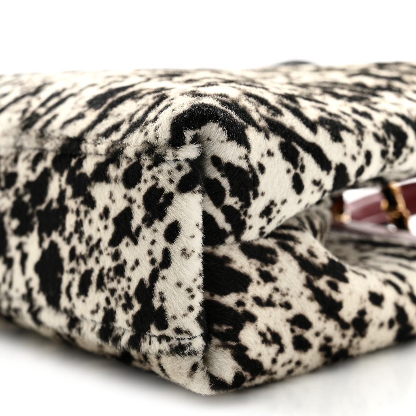 Pony Hair Printed Chic Lady Small Shopping Tote White Black