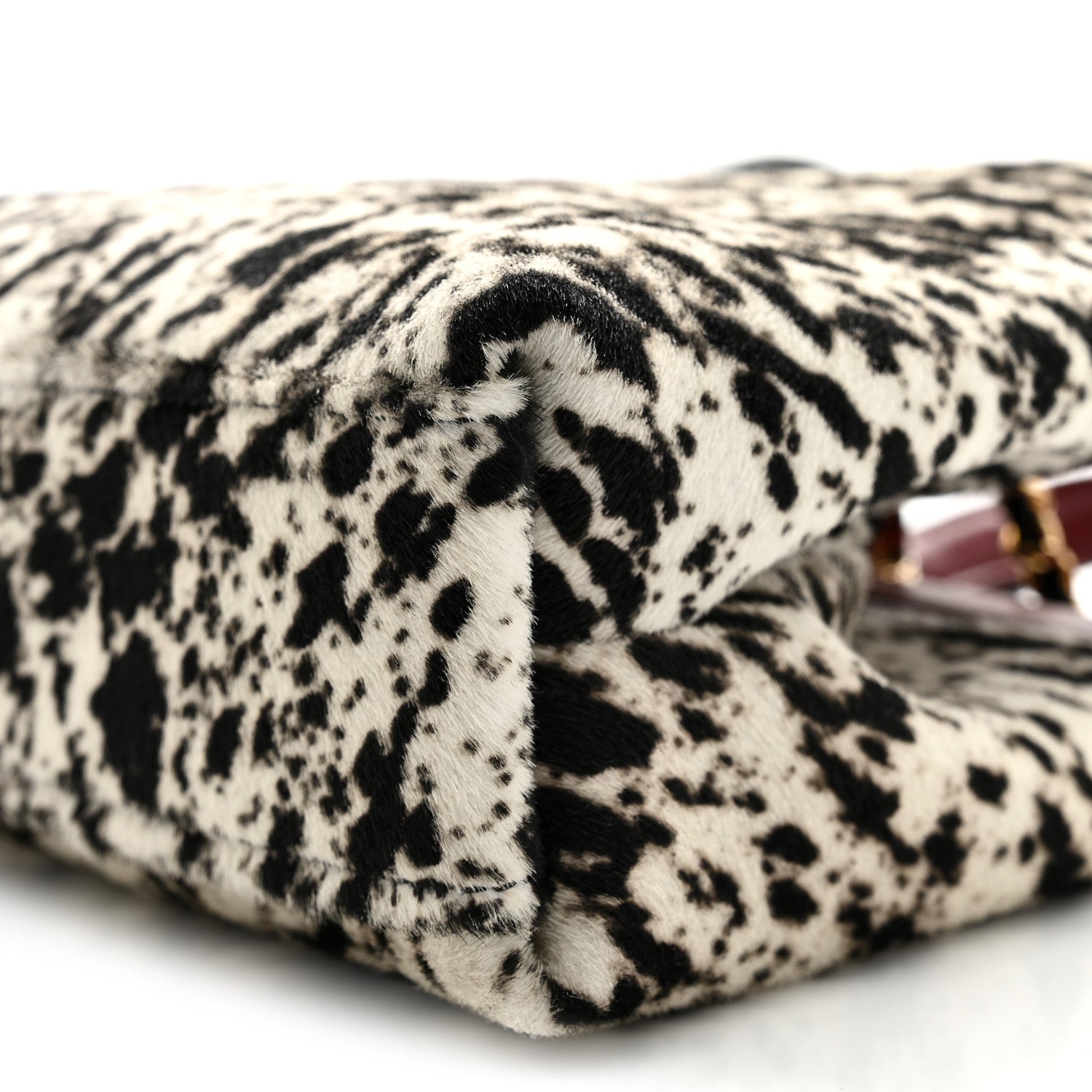 Chanel Pony Hair Printed Chic Lady Small Shopping Tote White Black 10 of 10