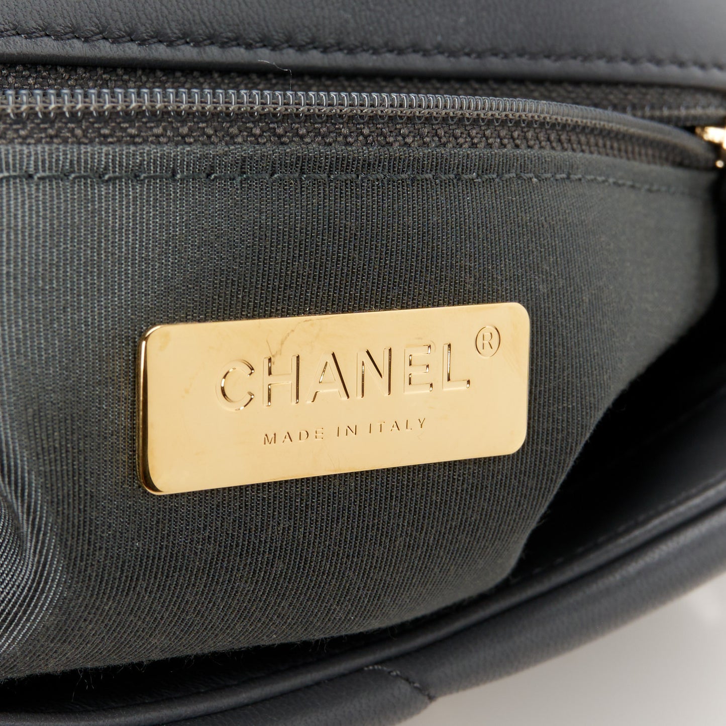 Lambskin Quilted Medium Chanel 19 Flap Dark Grey