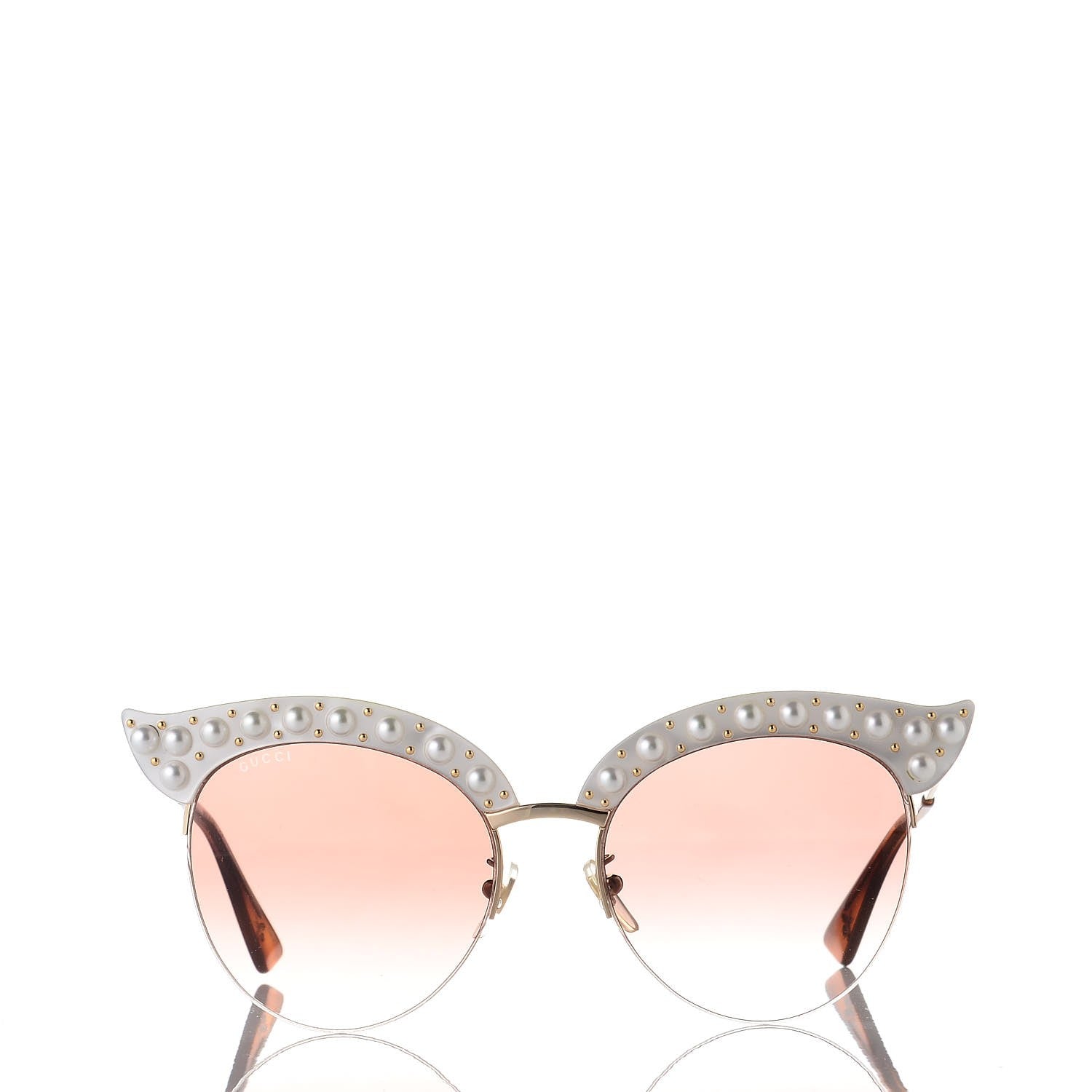 Gucci Pearl Cat Eye GG0212S Sunglasses White 2 of 8
