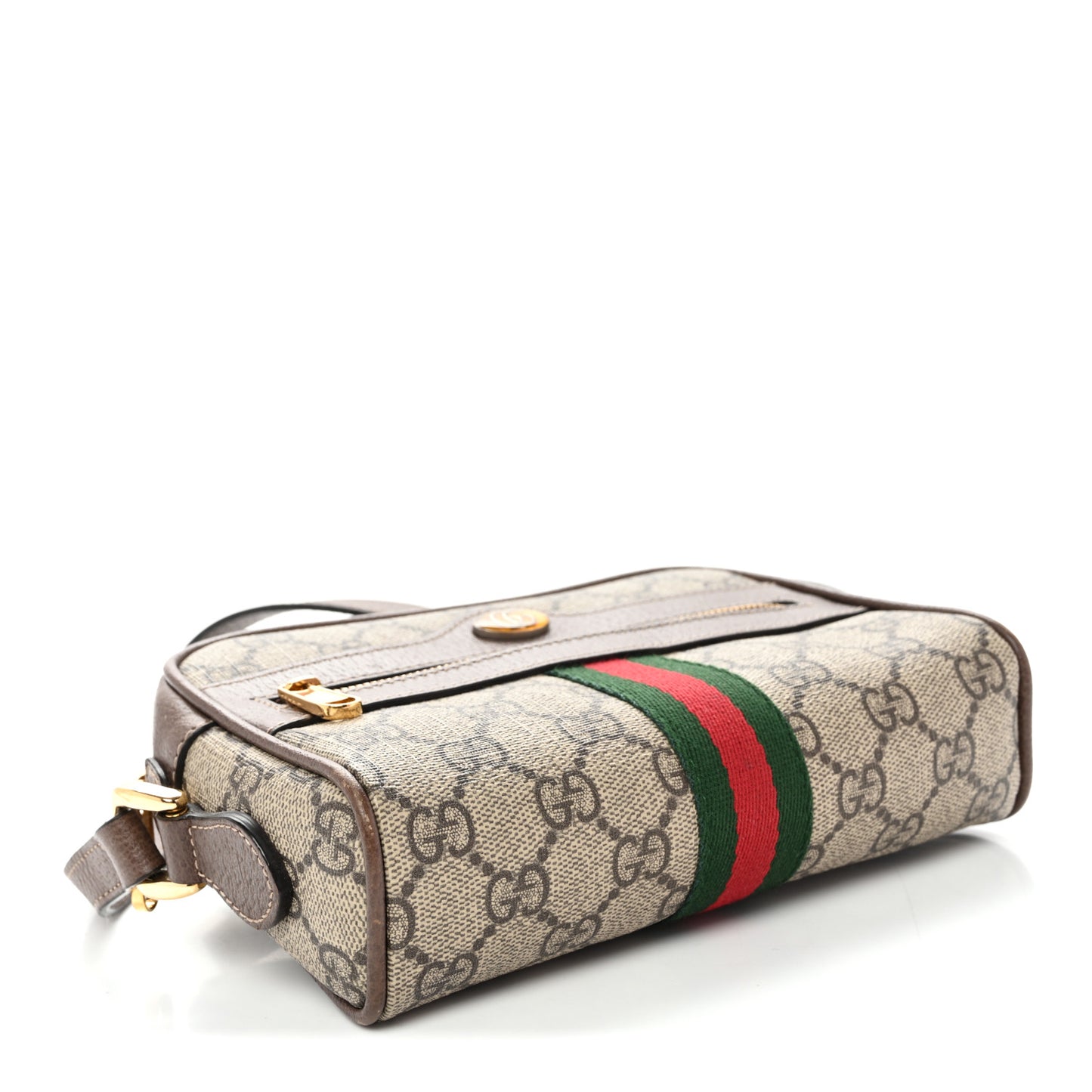 GG Supreme Monogram Web Mini Ophidia Shoulder Bag Brown