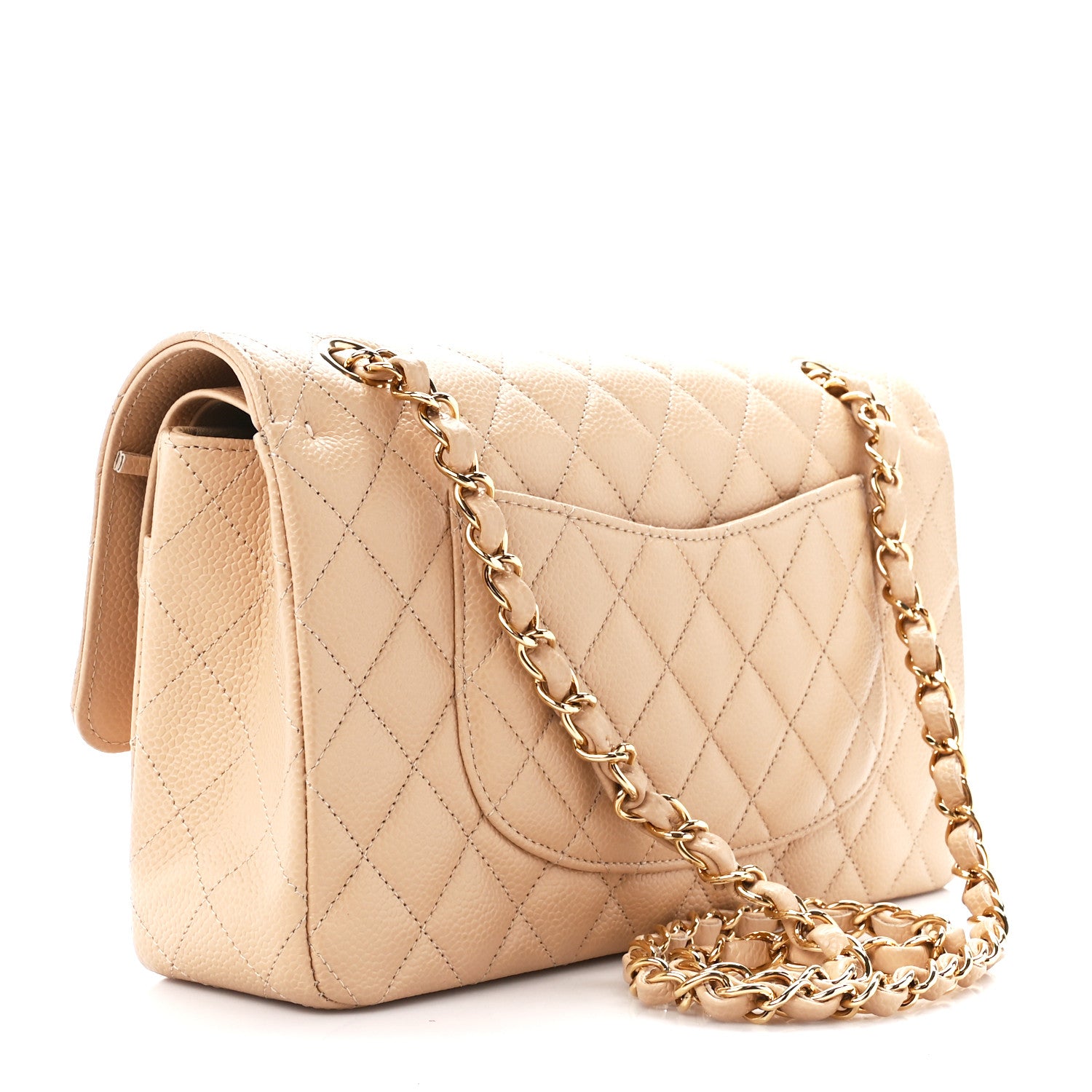 Chanel Caviar Quilted Medium Double Flap Beige 3 of 12