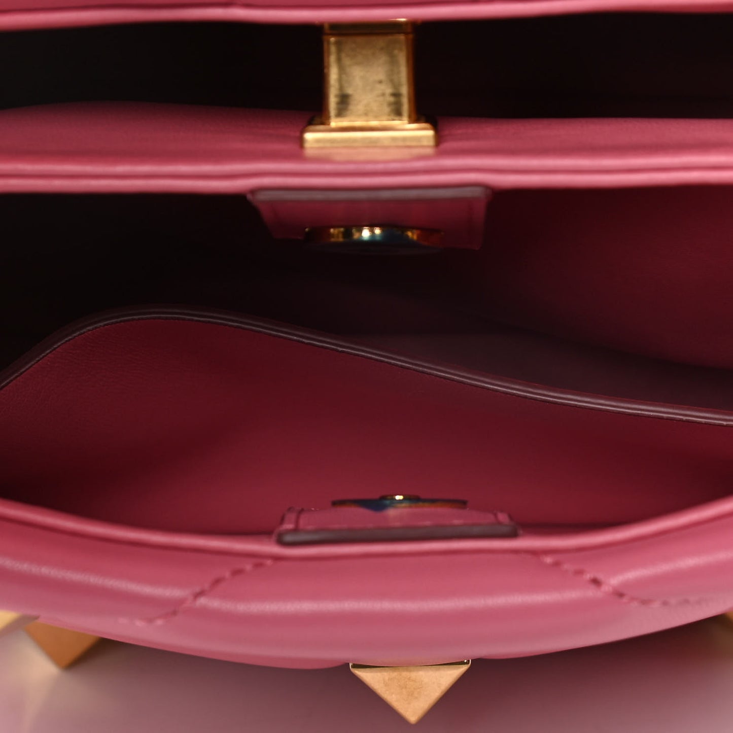 Nappa Small Roman Stud The Handle Bag Flamingo Pink
