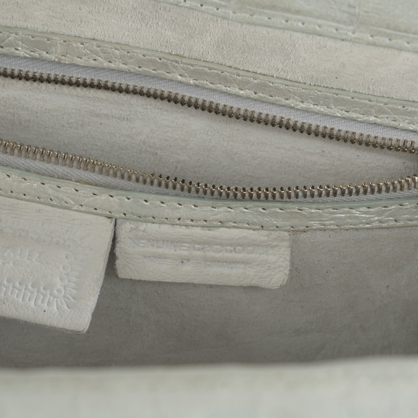 Metallic Crocodile Frame Clutch Silver