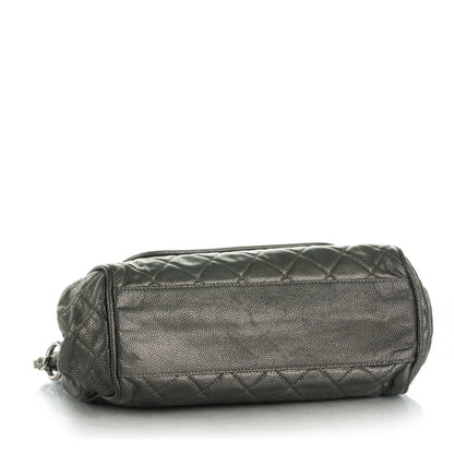 Chanel Metallic Caviar Quilted Timeless Accordion Flap Dark Silver 4 of 7