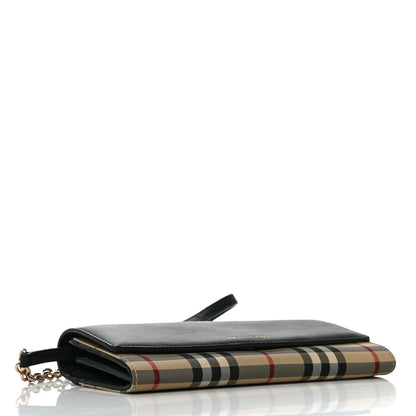 Burberry Calfskin House Check Henley Wallet On Chain Black 3 of 11
