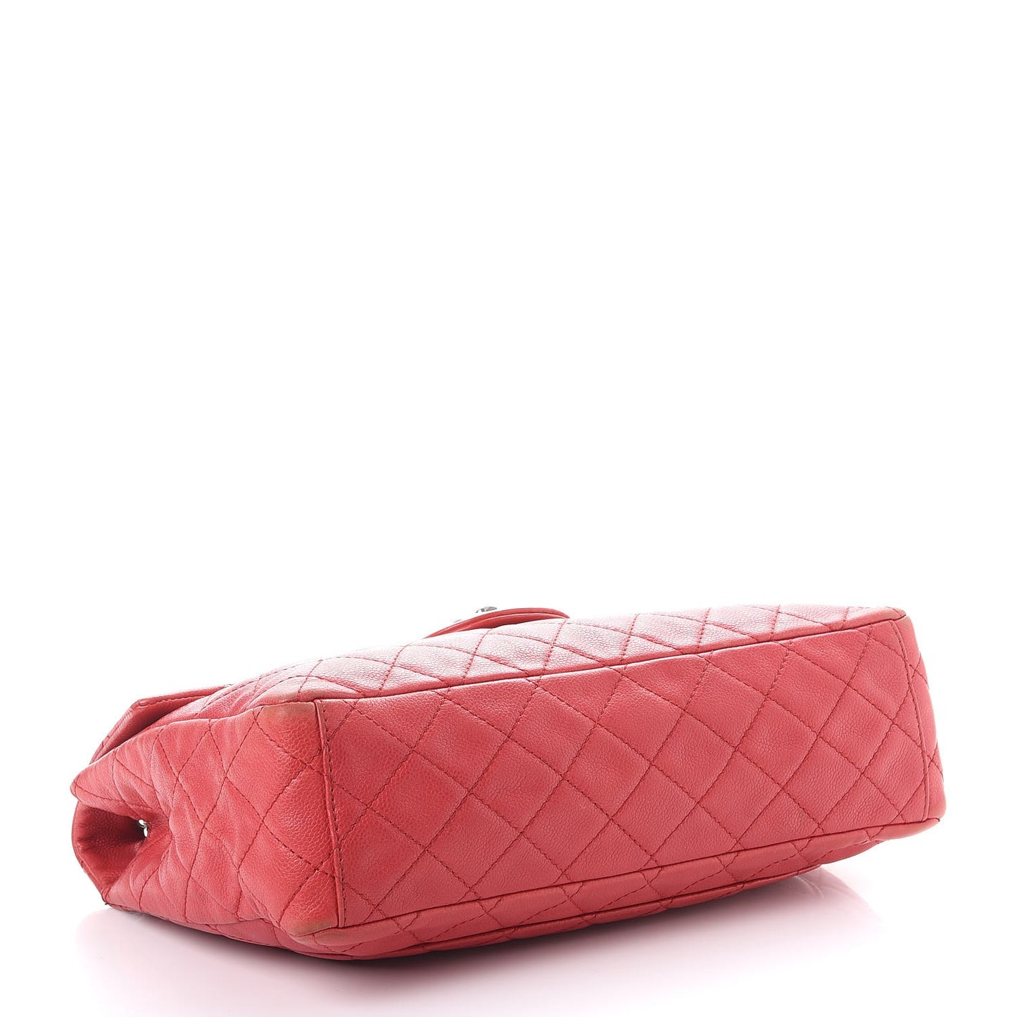Washed Caviar Quilted Maxi Single Flap Fuchsia