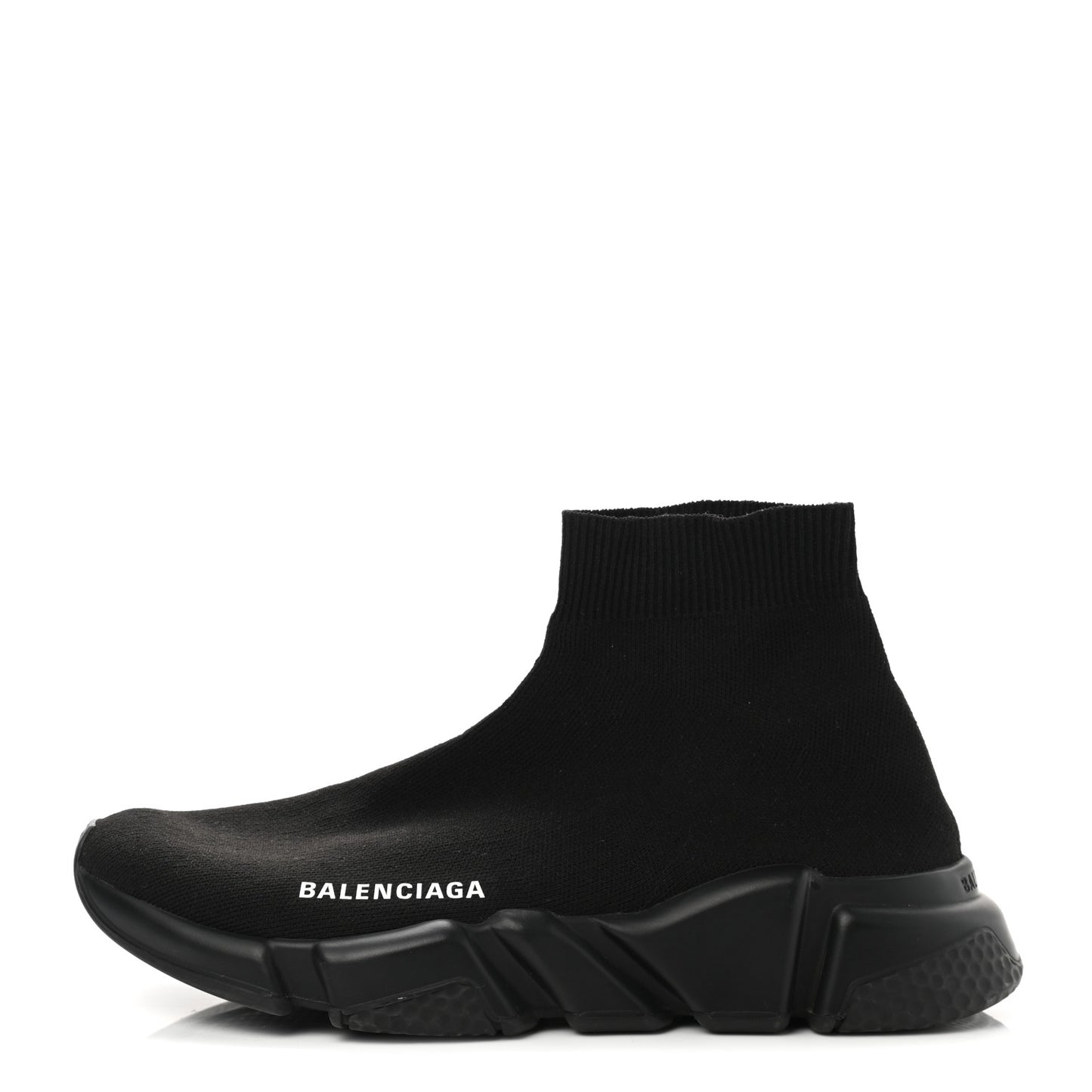 Laminated Knit Womens Speed Sneakers 38 Black
