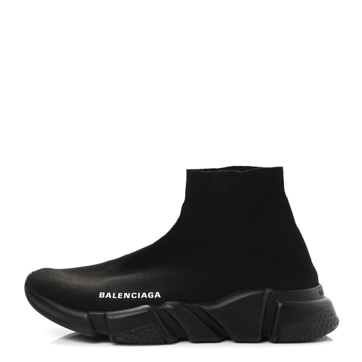 Balenciaga Laminated Knit Womens Speed Sneakers 38 Black 1 of 9