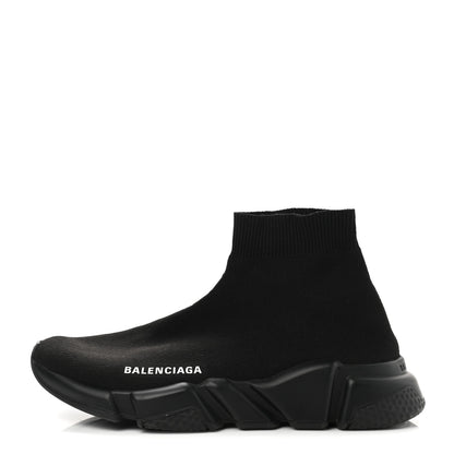 Balenciaga Laminated Knit Womens Speed Sneakers 38 Black 1 of 9