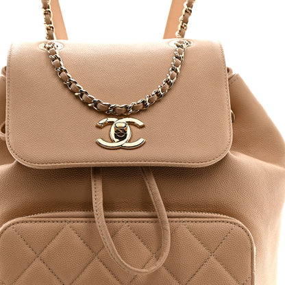 Chanel Caviar Quilted Business Affinity Backpack Beige 8 of 11