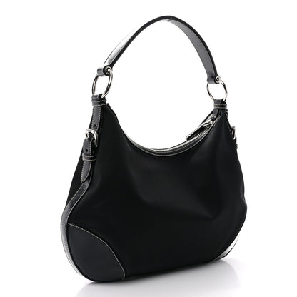 Prada Tessuto Nylon Saffiano Hobo Black 3 of 12