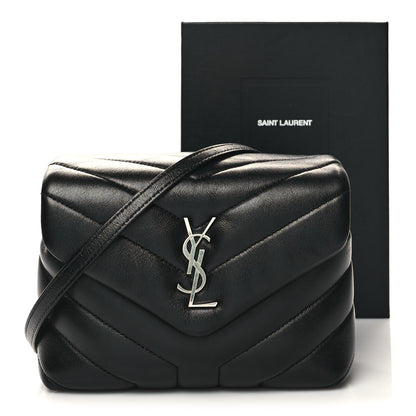 Saint Laurent Calfskin Y Quilted Monogram Toy Loulou Crossbody Bag Black 12 of 12
