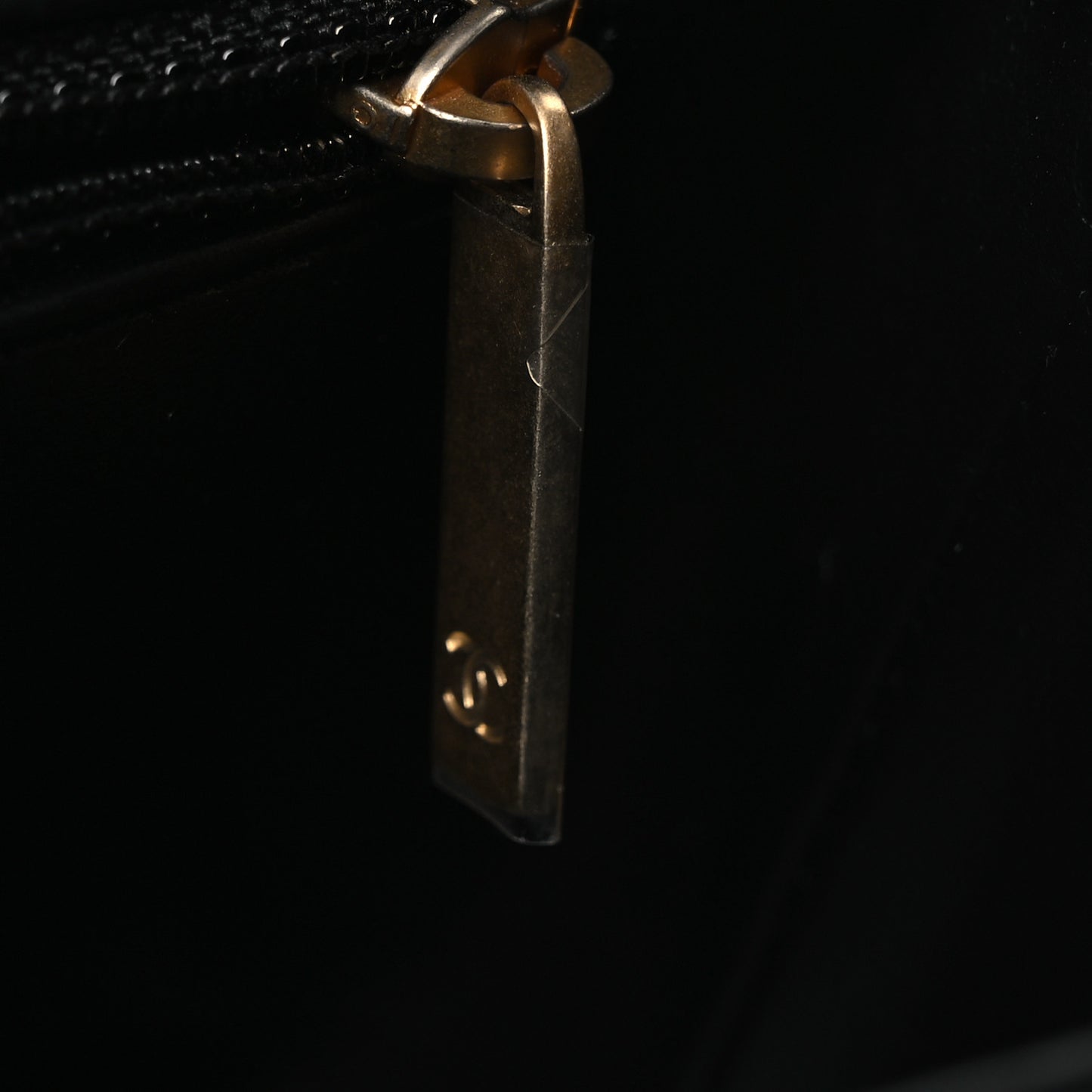 Shiny Aged Calfskin Quilted Nano Kelly Shopper Black