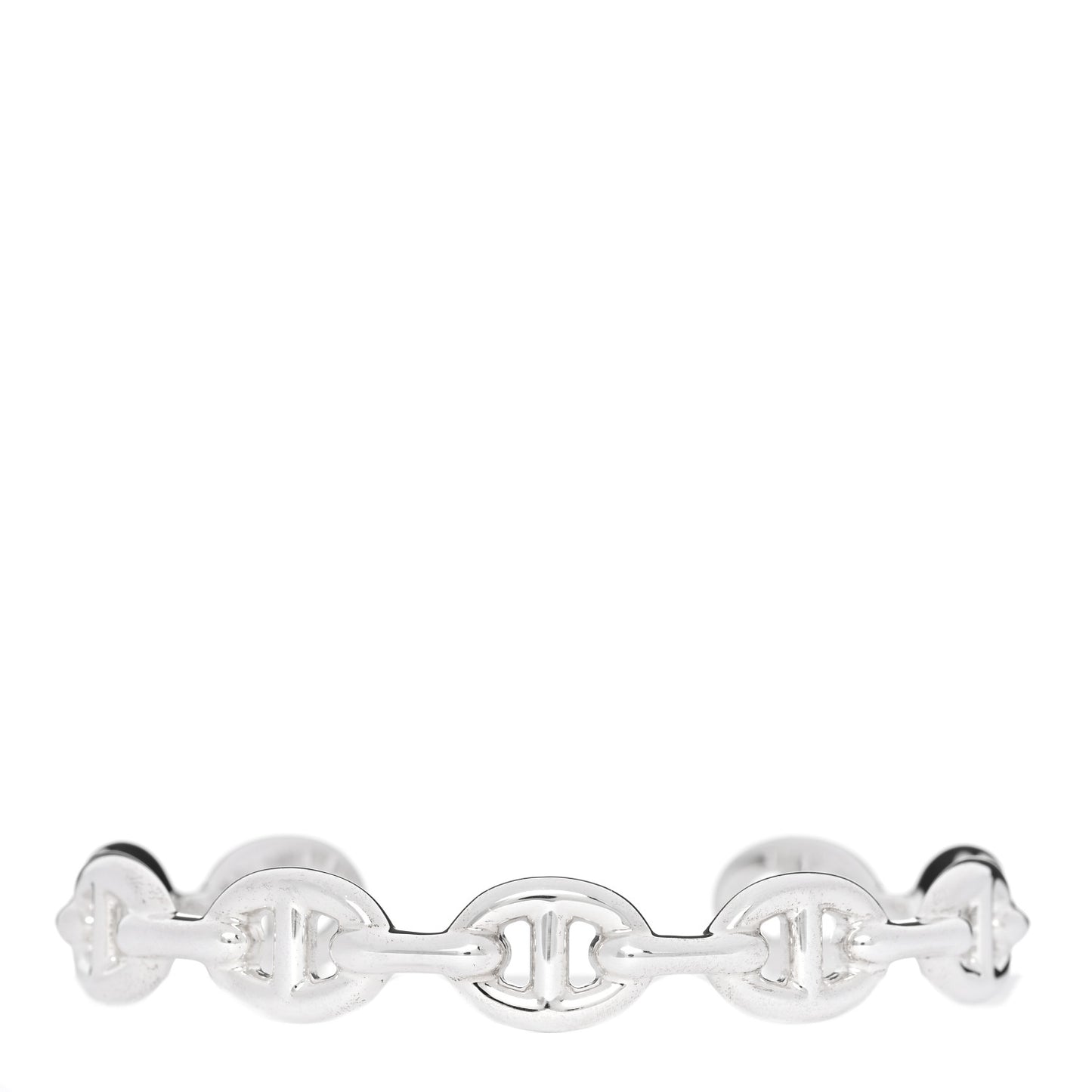 Sterling Silver MM Chaine d'Ancre Enchainee Cuff Bracelet LG