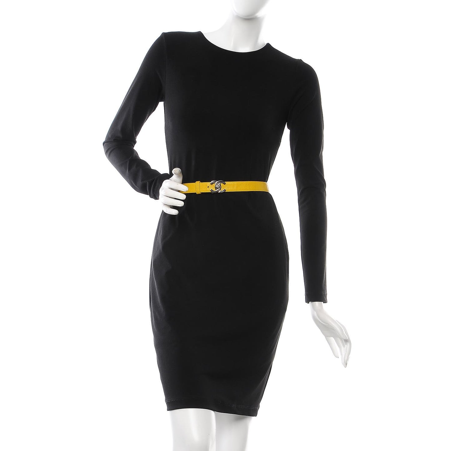 Caviar CC Logo Skinny Belt 80 32 Yellow