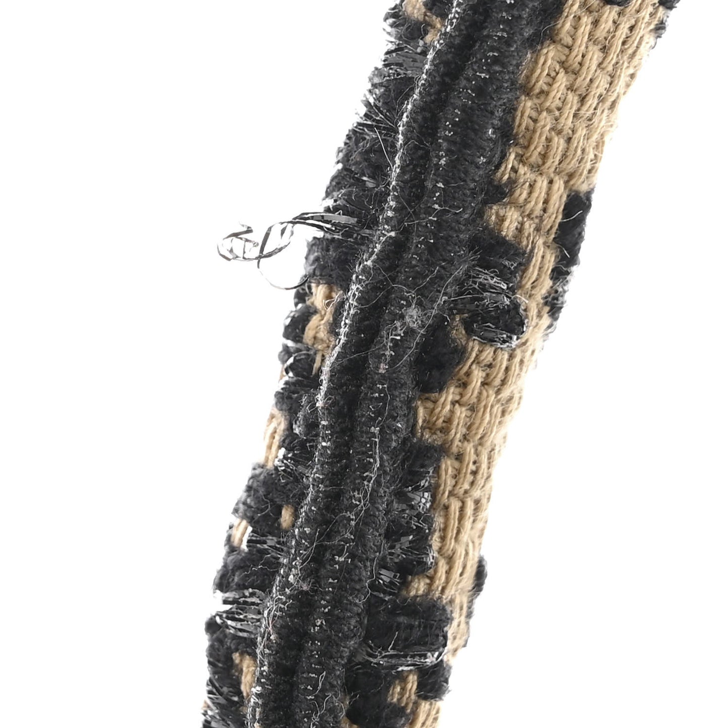 Canvas Houndstooth Embroidered Book Tote Beige Black