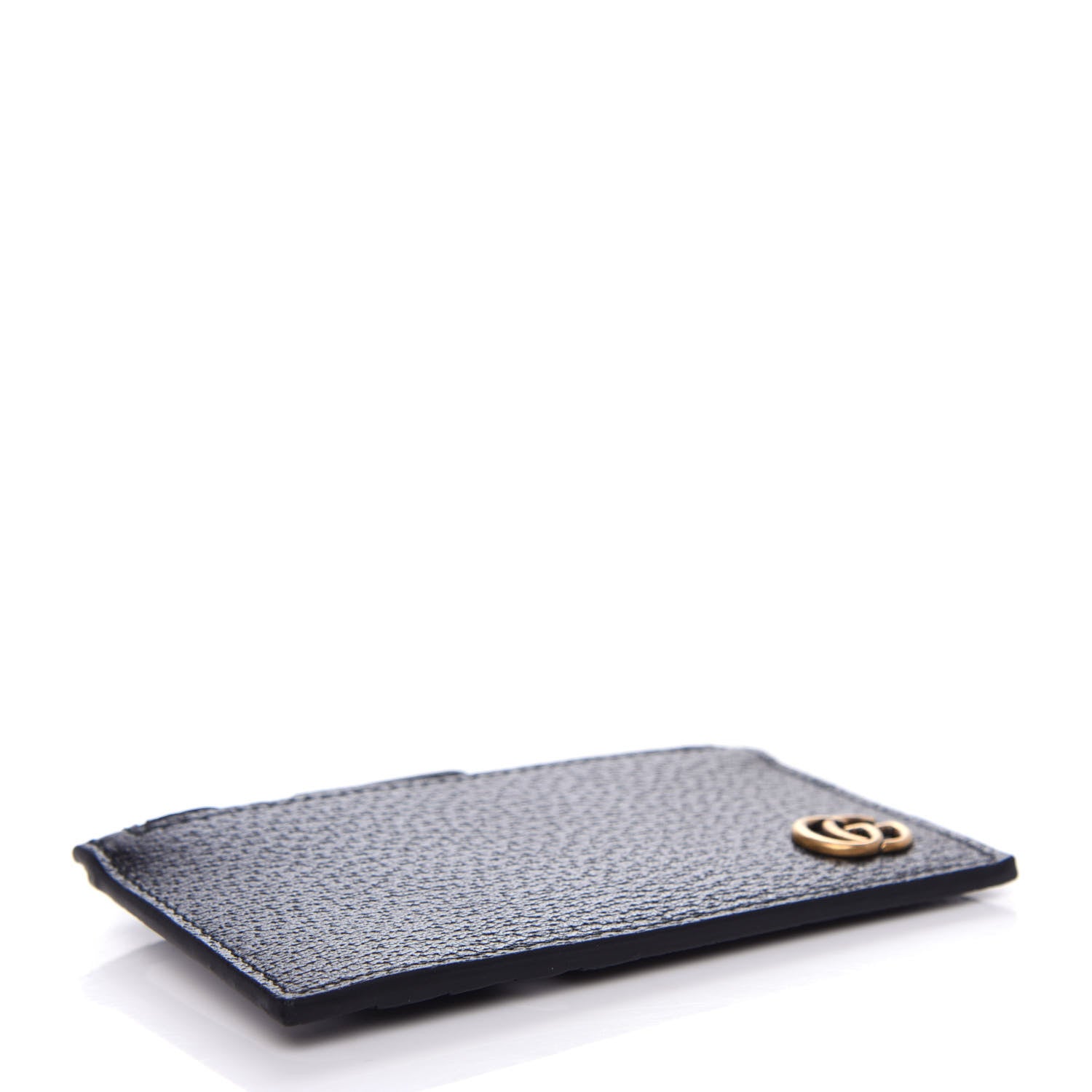 Gucci Calfskin Boar Effect GG Marmont Coin Case Card Holder Black 4 of 7