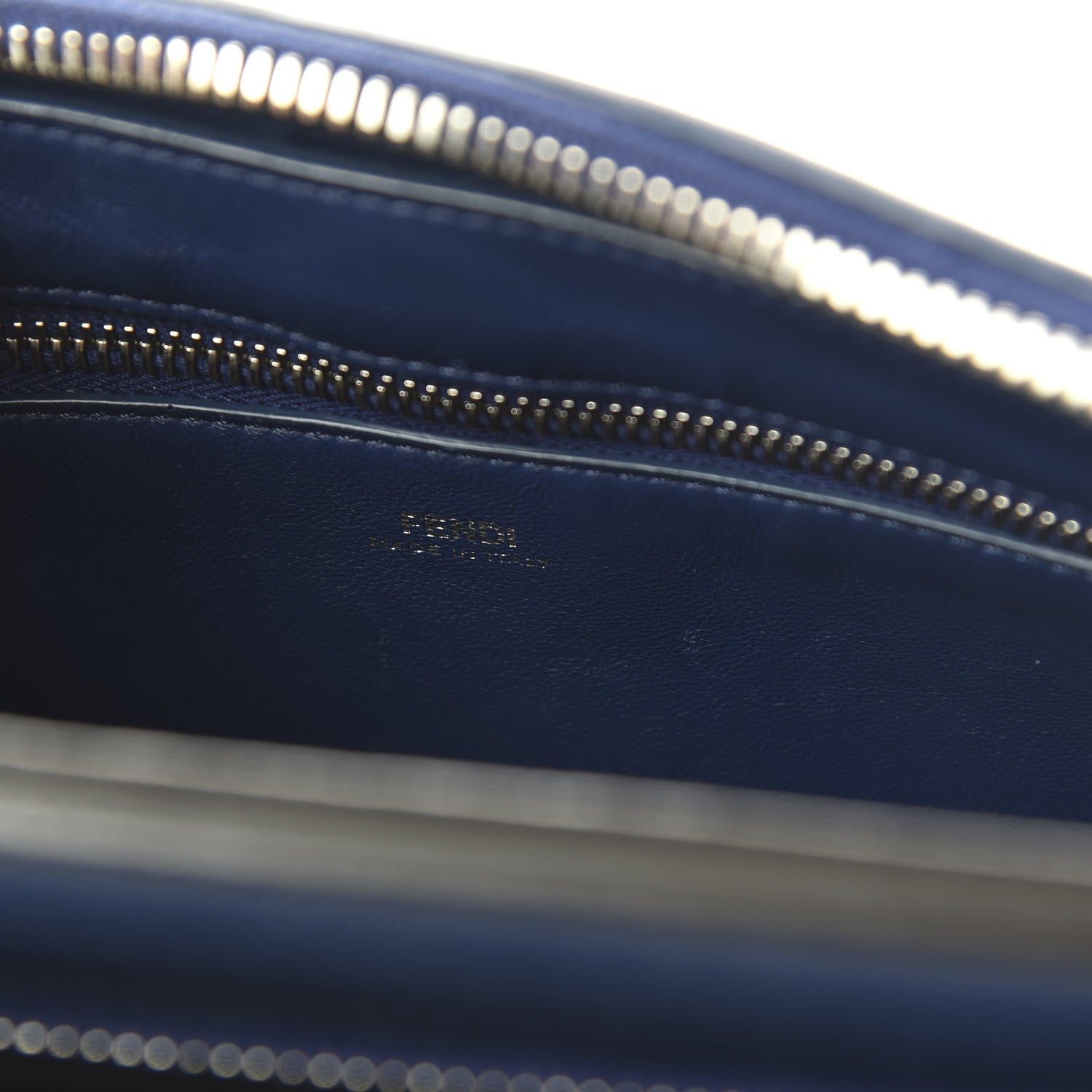 Fendi Shiny Nappa Trapuntata Small DotCom Click Chain Satchel Blue 8 of 9