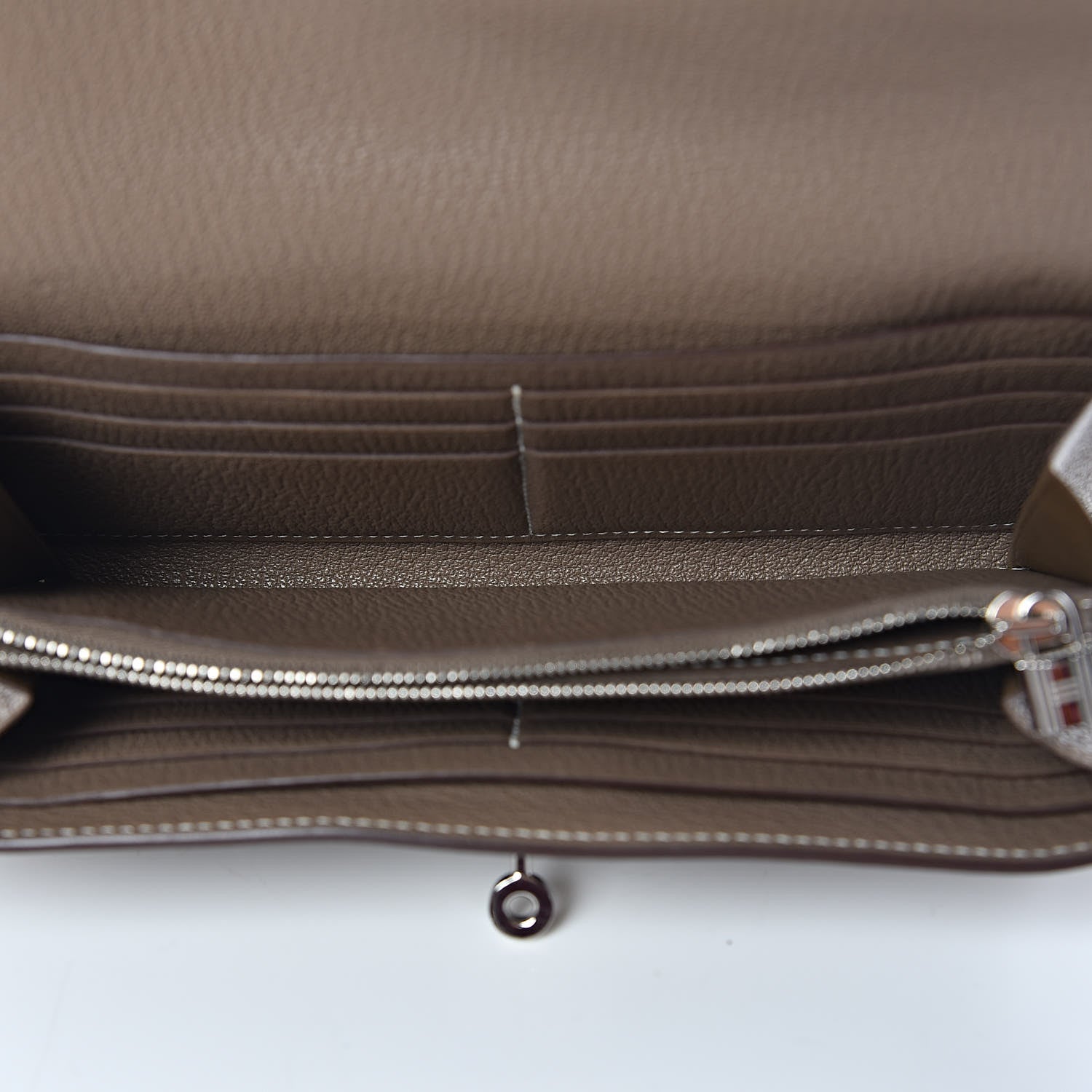 Hermes Chevre Mysore Kelly Longue Wallet Etoupe 5 of 10