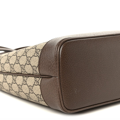 Gucci GG Supreme Monogram Textured Calfskin Web Small Ophidia Shoulder Tote Bag Beige Ebony New Acero 10 of 12