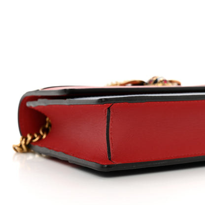 Gucci Calfskin Queen Margaret Chain Wallet Blue Agata Hibiscus Red Mystic White 8 of 9
