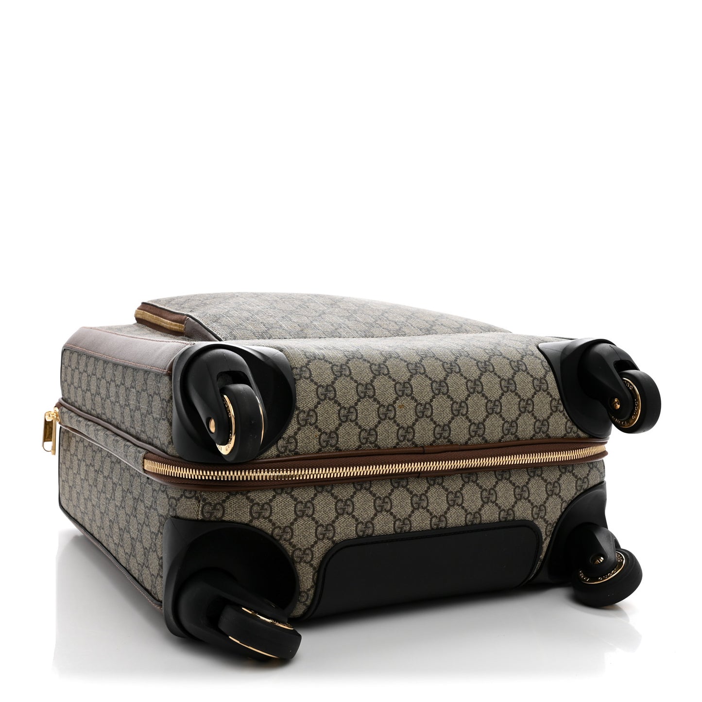 GG Supreme Monogram Azalea Calfskin Retro Interlocking G Small Savoy Cabin Trolley Beige Ebony Brown Sugar