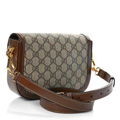 Gucci GG Supreme Monogram Web Mini Horsebit 1955 Shoulder Bag Beige Brown Sugar 3 of 11