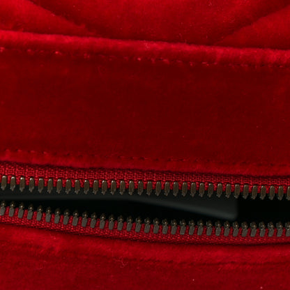 Gucci Velvet Matelasse Small GG Marmont Chain Shoulder Bag Hibiscus Red 12 of 12