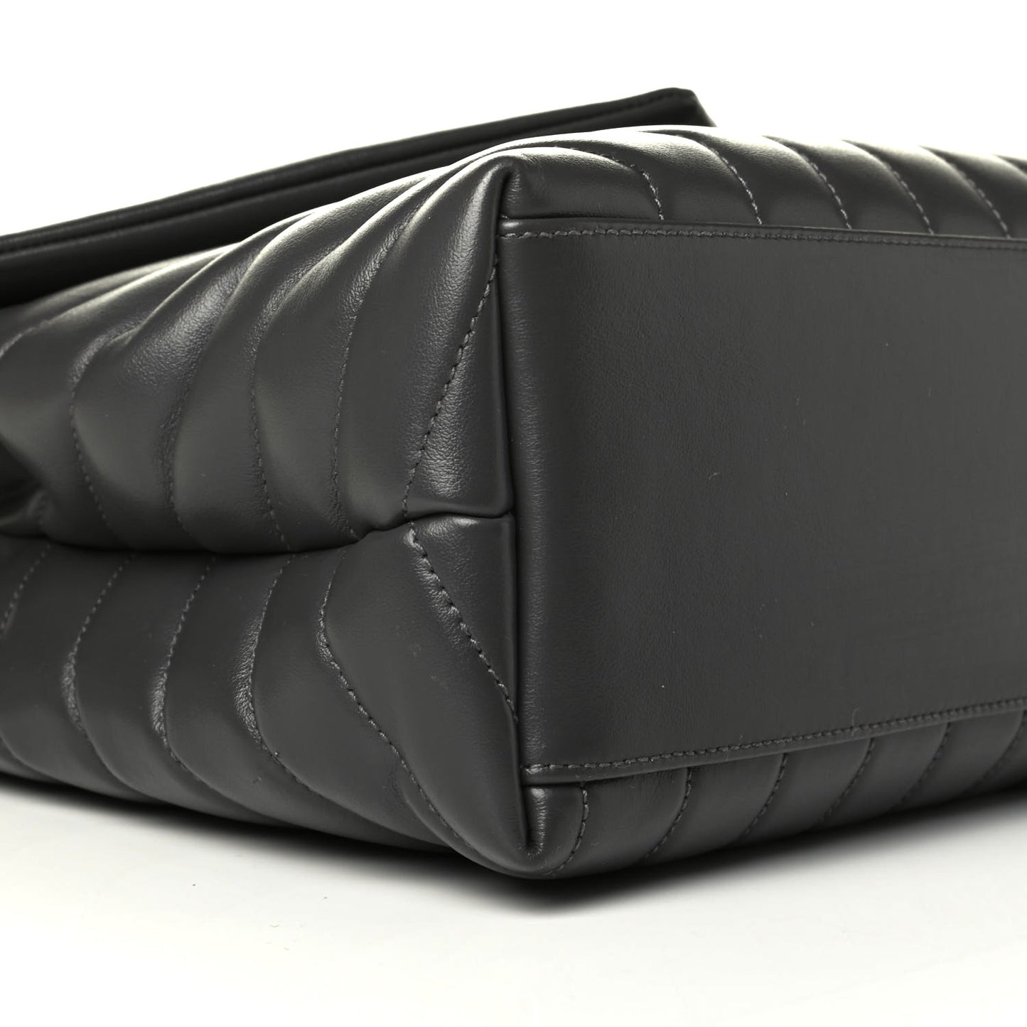 Calfskin Y Quilted Monogram Medium Loulou Chain Satchel Asphalt