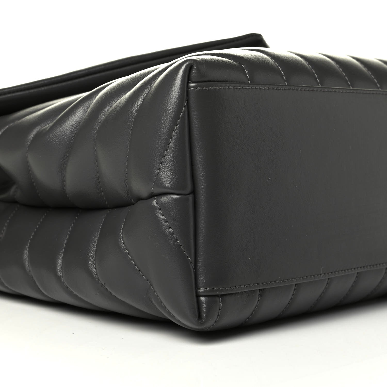 Saint Laurent Calfskin Y Quilted Monogram Medium Loulou Chain Satchel Asphalt 6 of 6
