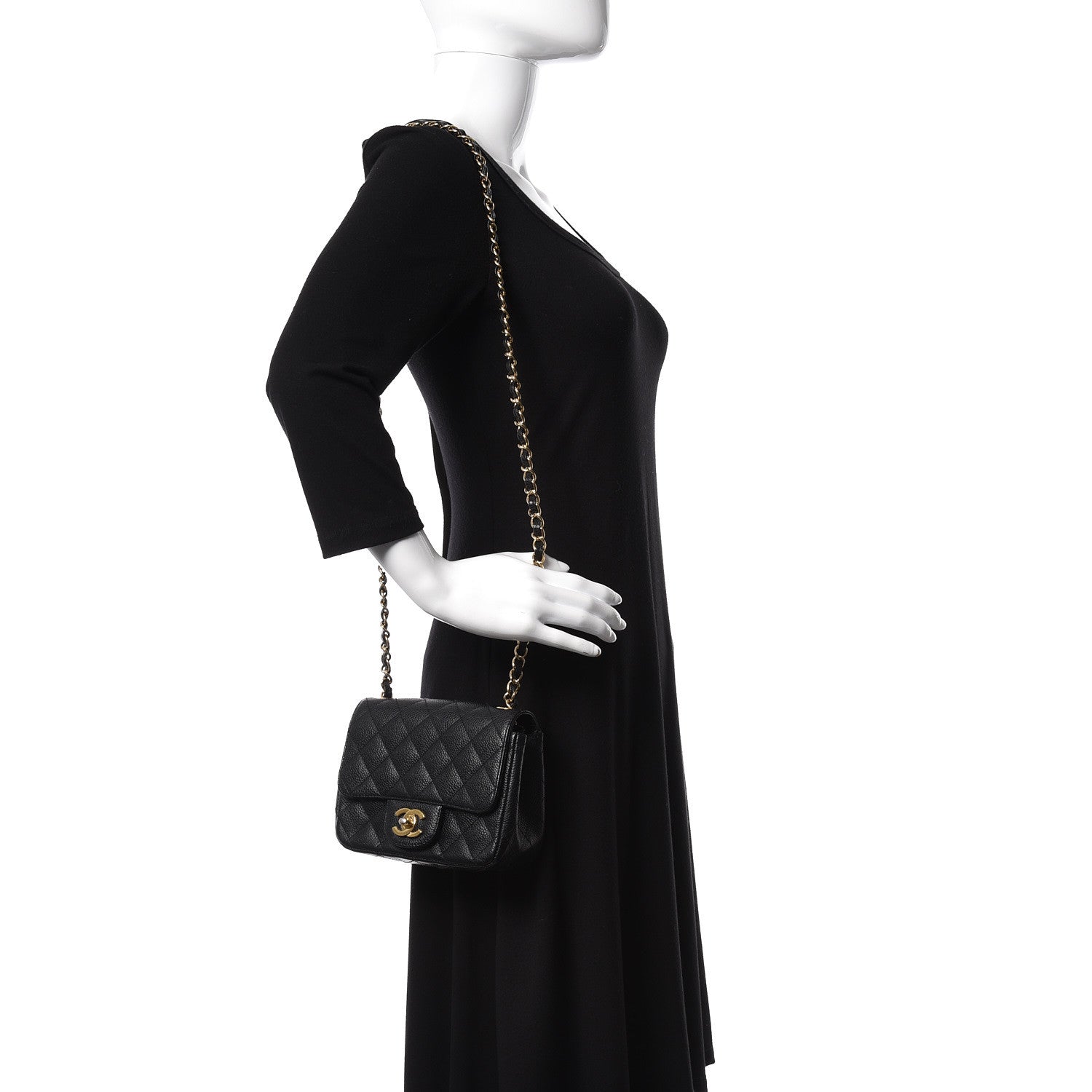 Chanel Caviar Quilted Mini Square Flap Black 2 of 9