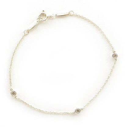 Tiffany Sterling Silver Diamond .09ct Elsa Peretti Diamonds By The Yard Bracelet 1 of 4