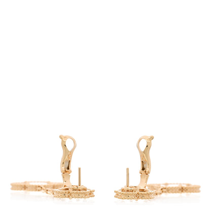 Van Cleef & Arpels 18K Yellow Gold Mother of Pearl 2 Motifs Magic Alhambra Earrings 3 of 5