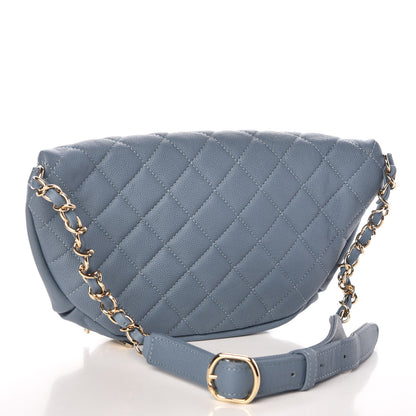 Chanel Caviar Quilted Business Affinity Waist Bag Blue 3 of 10