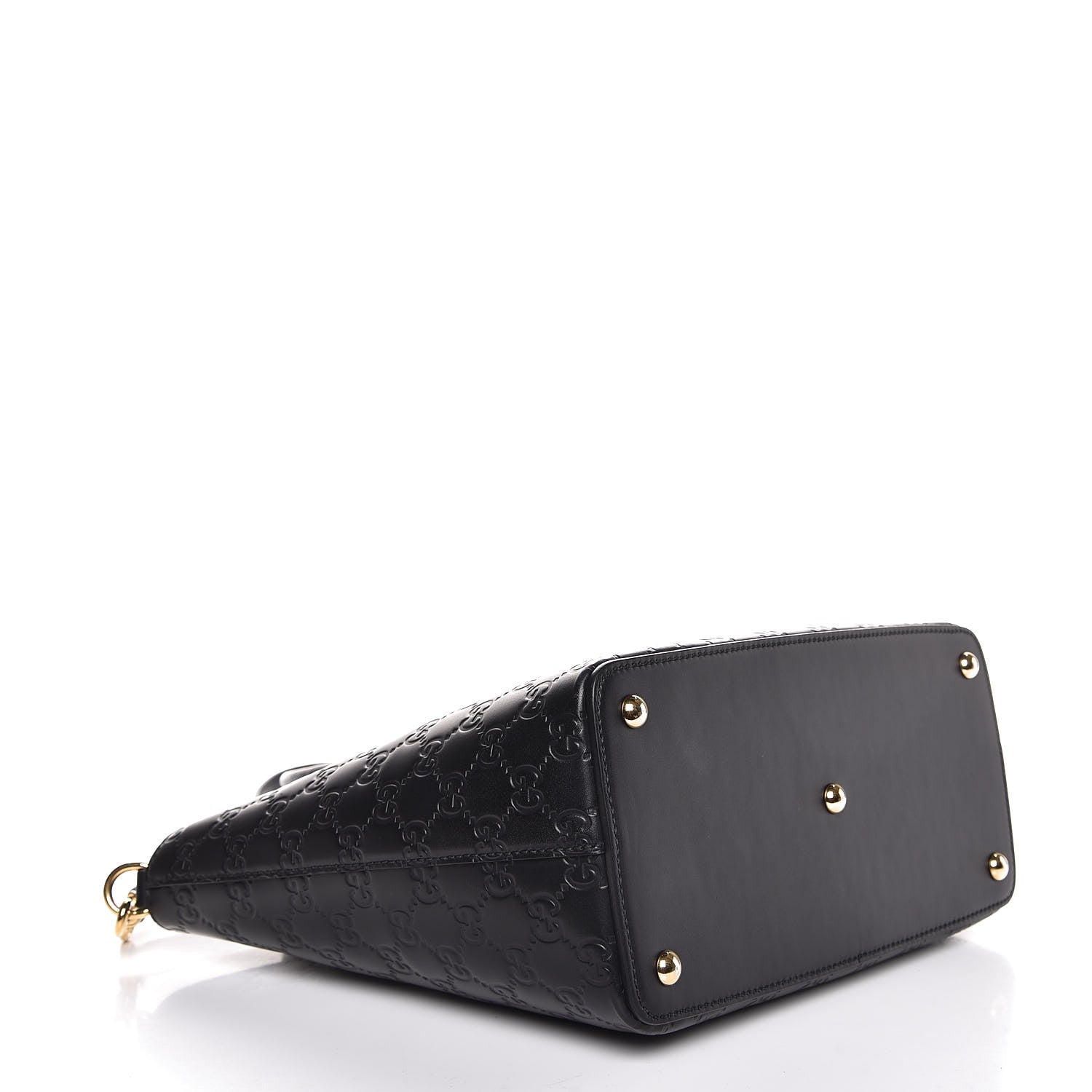 Gucci Guccissima Small Zippered Bucket Tote Black 5 of 8