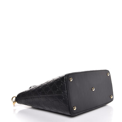 Gucci Guccissima Small Zippered Bucket Tote Black 5 of 8