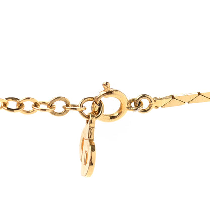 Christian Dior Crystal Chain Necklace Gold Blue 5 of 6