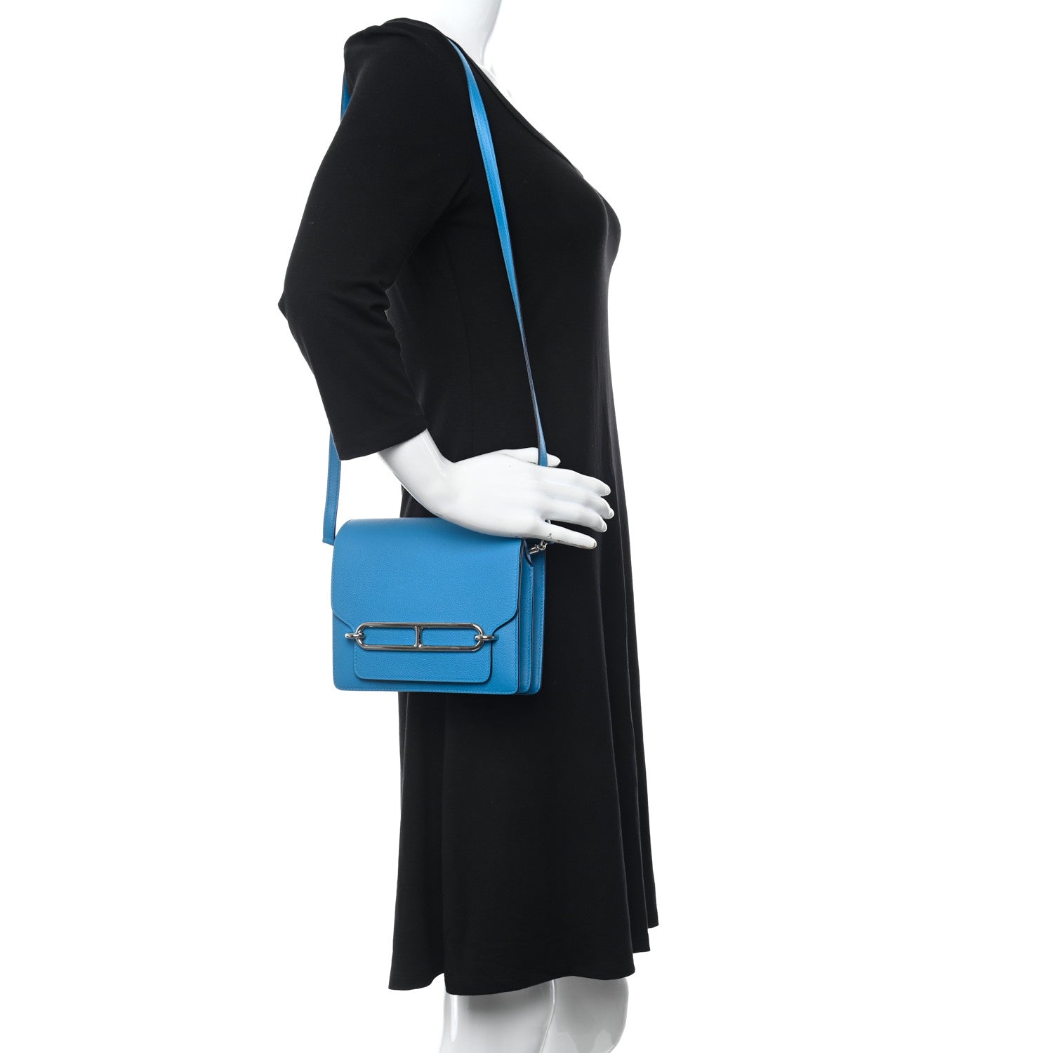 Hermes Evercolor Verso Mini Sac Roulis Bleu Frida Rouge H 2 of 9