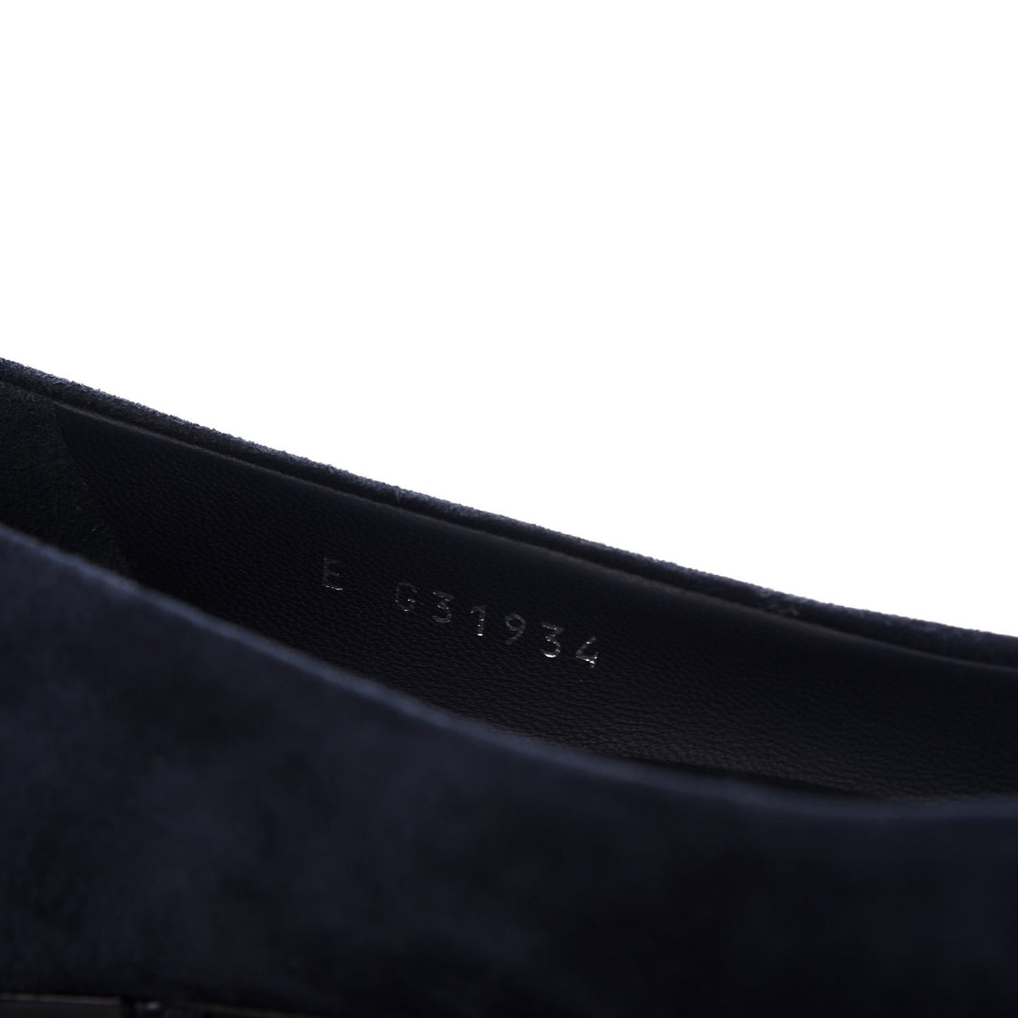 Suede Patent Camellia CC Ballerina Flat 37 Navy Black