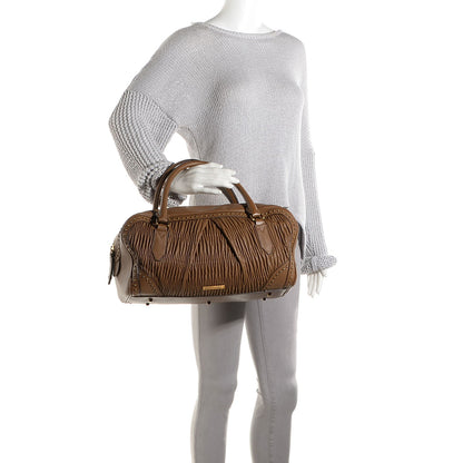 Burberry Lambskin Plisse Medium Emerson Tote Bronze Amber 2 of 13